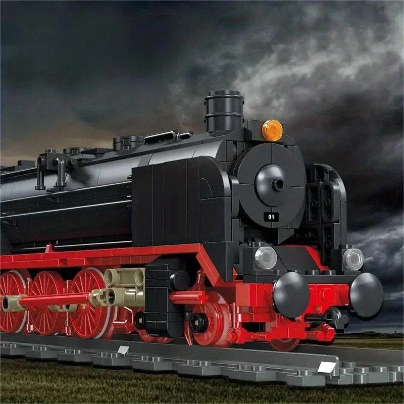 1173 STKS Retro Creatieve Stoomtrein Bouwstenen Stad Spoorweg Trein Monteren Bakstenen Desktop Decoratie Childrens Geschenken - afbeelding 2