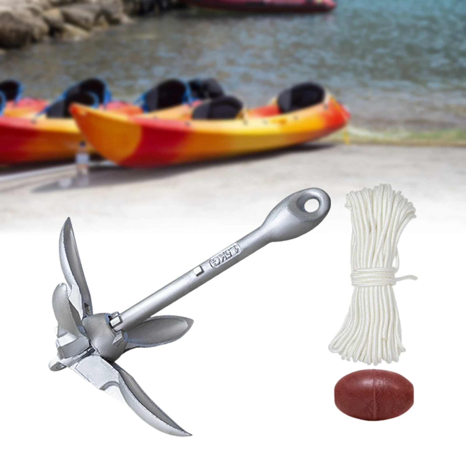 ステンレス鋼折りたたみグラップネルアンカー-カヤック-カヌー-ボート-ラフト用-ポータブルマリンフィッシングアンカー-ブイボール付き-ボートアクセサリー