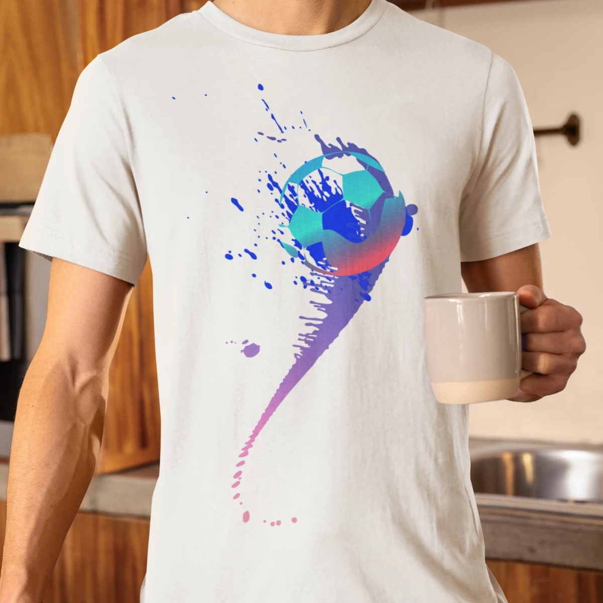 Men's Printed T-Shirt GuGi Blue Ball With A Soft Cotton 100% Paint Cloth CM01-501