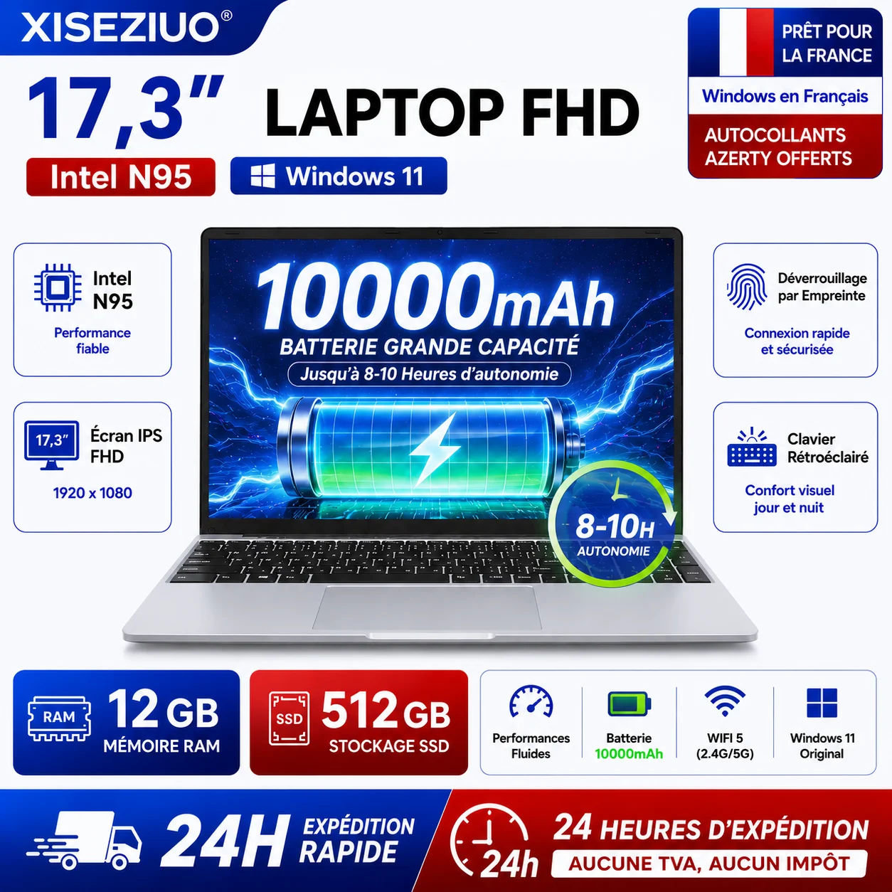 Portátil Intel N95 12GB 512GB SSD FHD