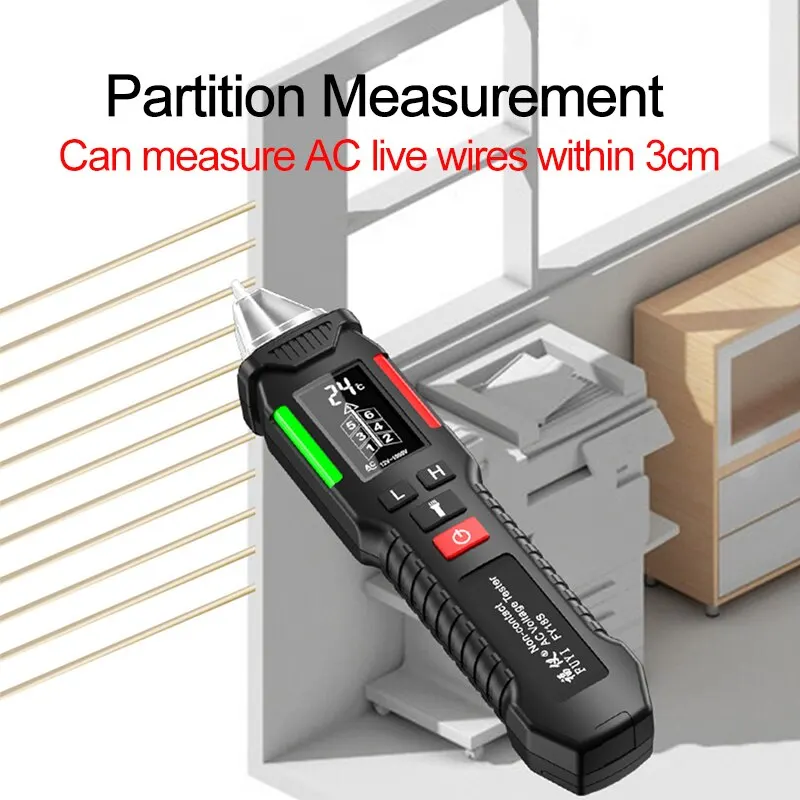 Professionele spanningsdetectorindicator 12-1000V Contactloze muurcontrole Spanningspen Slimme breekpuntzoeker Voltmetertester