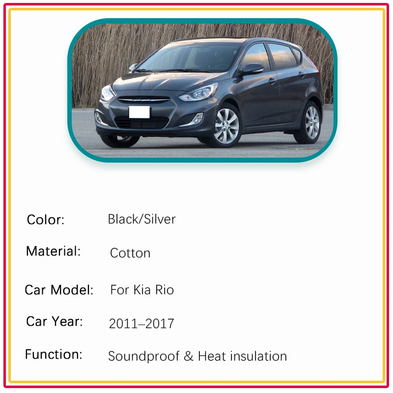 Car Engine Hood Pads For Hyundai i25 Accent Verna Solaris RB RC 2011~2018 Front Sound Heat Insulation Cover Auto Accessories