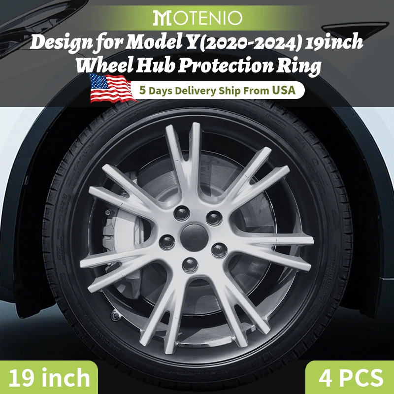 Design for Tesla Model Y 2020-2024 Wheel Protector for Car Rim Protector 19 inch for Wheel Cover ABS Rim Hubcaps Protection