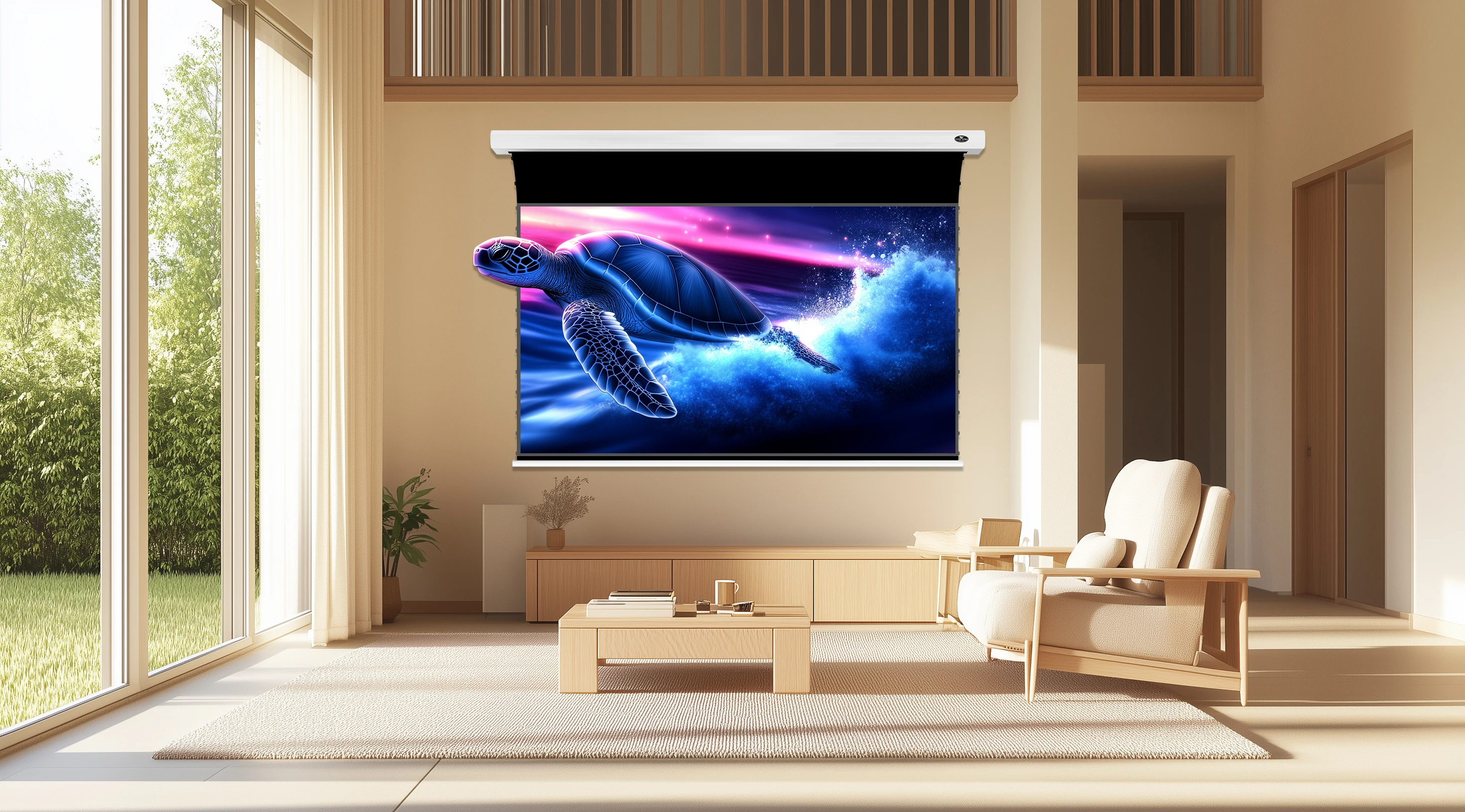 VIVIDSTORM 130 inch PRO Plus New version Home cinema drop down electric projection screen for 4K/8K Ultra short projector