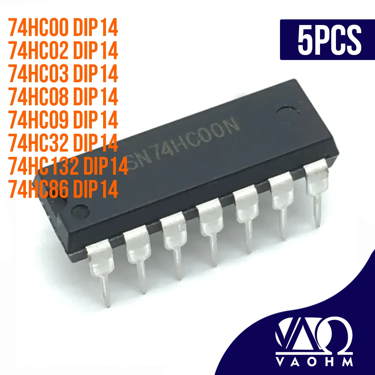 5PCS Quad 2 Input Logic Gates 74HC00 74HC02 74HC03 74HC08 74HC09 74HC32 74HC86 74HC132