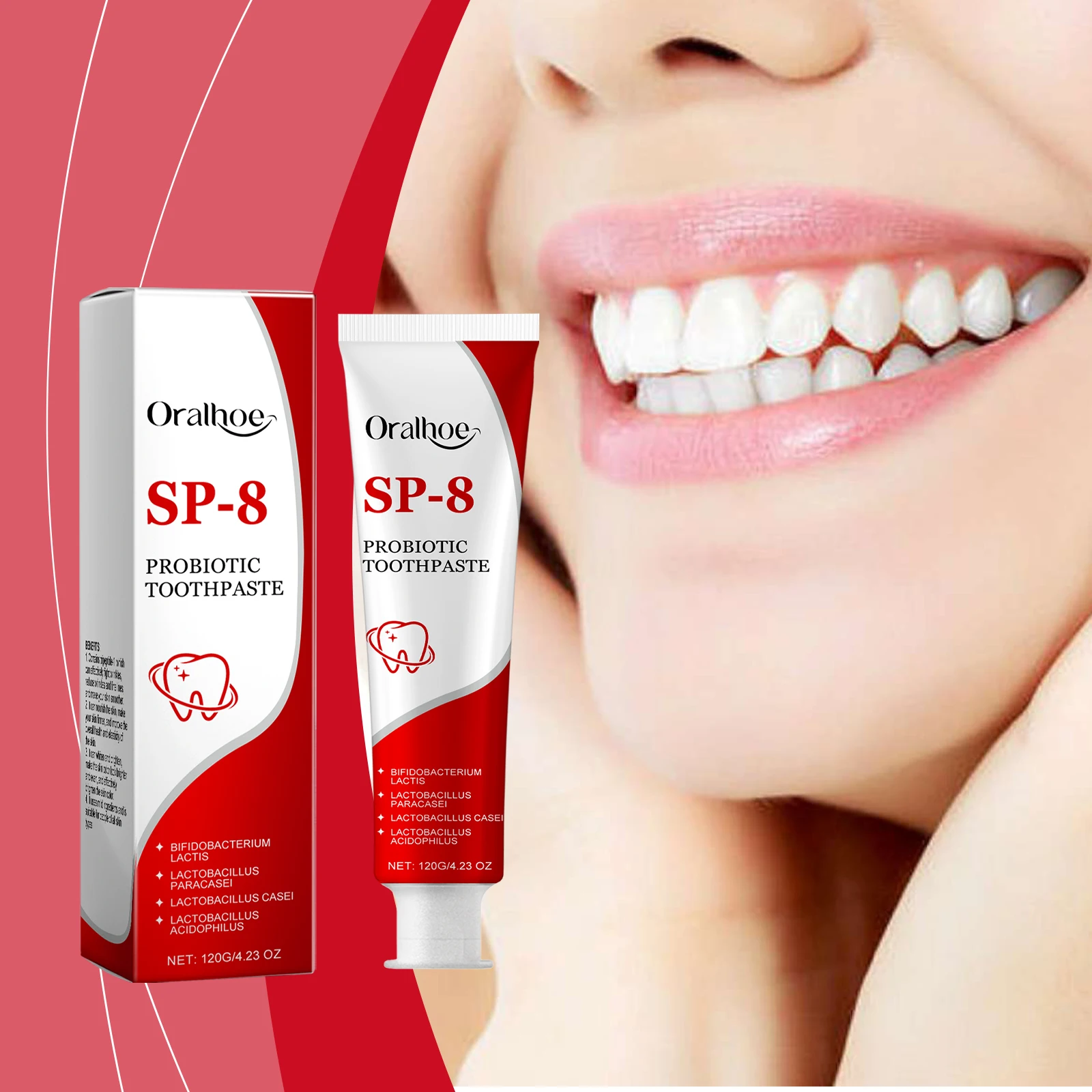 

Oralhoe 120g Sp8 Probiotic Toothpaste Mint Scent Brightening Cleansing Smoke Stains Oral Care Fresh Breath Whitening Toothpaste