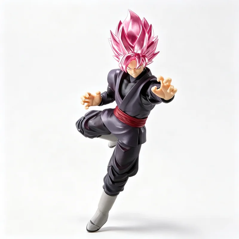 Hochwertige Dragon Ball SHF Black Goku Saiyan Pink Gelenkige Actionfigur Spielzeug