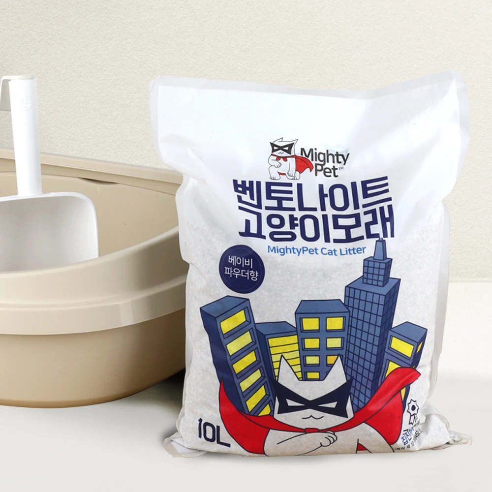 마이티펫 응고력좋은 대용량 고양이모래 벤토나이트 파쇄형 볼타입 파우더향 무향 10L* 2입 - 4