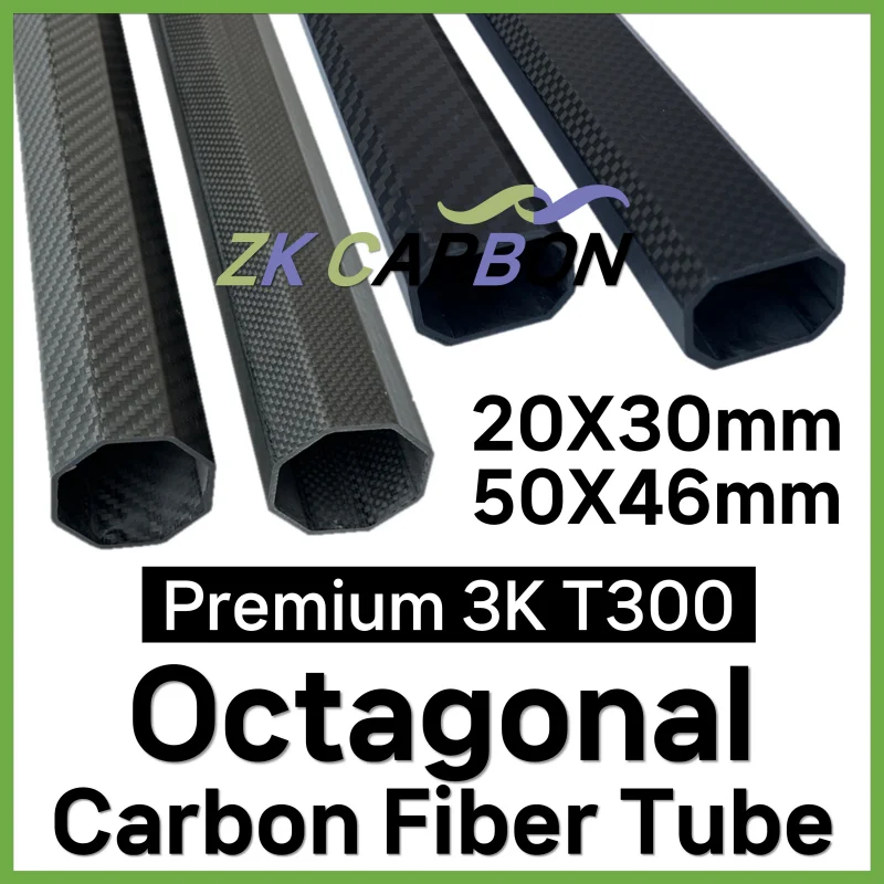 Carbon Fiber Octagonal Tube 1000mm for RC Helicopter Drone Parts 3K High Composite Hardness Material 20x30mm 50x46mm