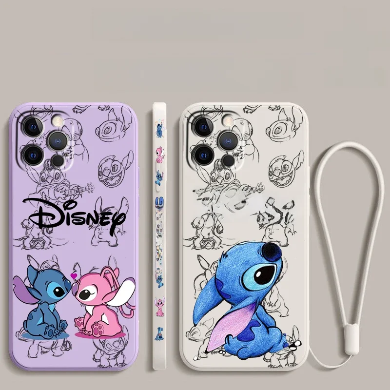 Apple iPhone 15, 14, 13, 12, 11, XS, XR, X, 8, 7, SE Pro Max, Plus, Disney Stitch Blue Soft Phone
