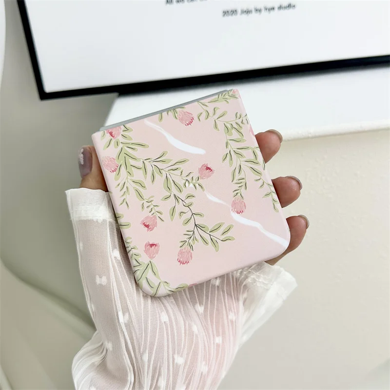 Чехол для телефона с розовым цветком розы для Samsung Z Flip Hard Cover для Galaxy Z Flip5 Flip6 Flip4 Flip3 5G Fashion Cute