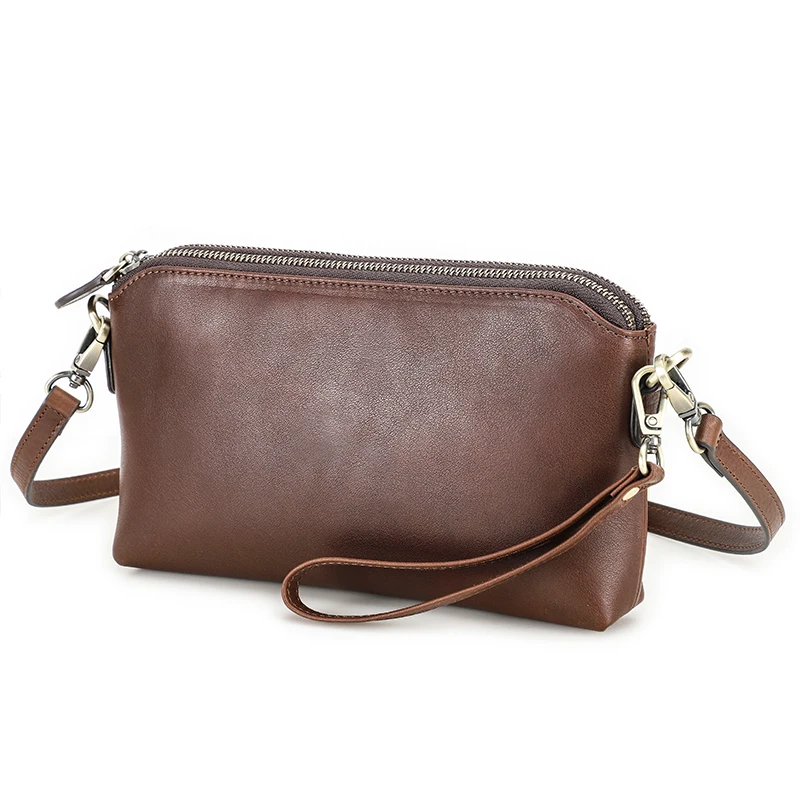 CONTACT'S Genuine Leather Sling Shoulder Bags for Women Brand Fashion Female Bags Handbags Clutch Bags Phone Pockets Wallets