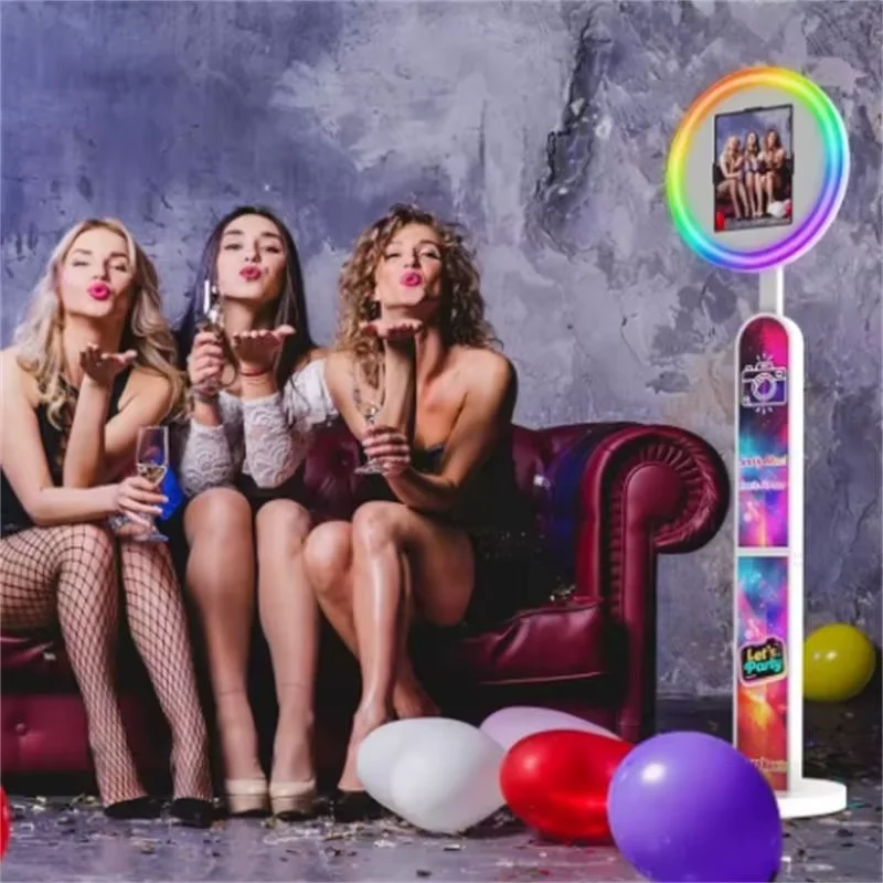 

Adjustable Photo Booth with LED Ring Light for iPad with Fly Box, Selfie Maker, Weddings and Events