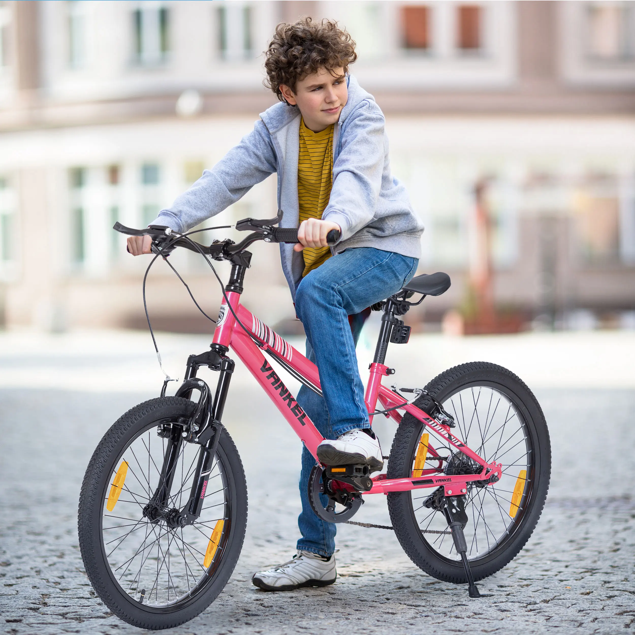 Sinaopus 20” kinderfiets voor jongens en meisjes van 6-9 jaar, lichtgewicht mountainbike met 6 versnellingen, derailleurversnellingen en V-bril's, ride-on cadeau