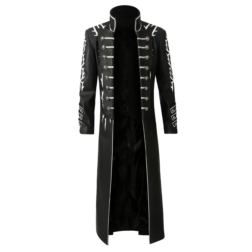 

Vergil Cosplay Costume Coat Game DMC 5 Leather Coat Men Disguise Halloween Carnival Suit