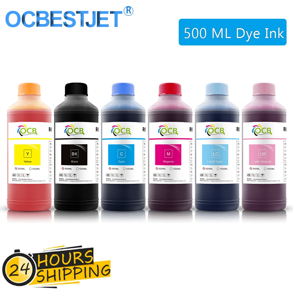 

500ML Bulk Refill Dye Ink Kit For HP Epson Canon Brother Inkjet Printer Cartridge CISS Water-Based Black/Cyan/Magenta/Yellow