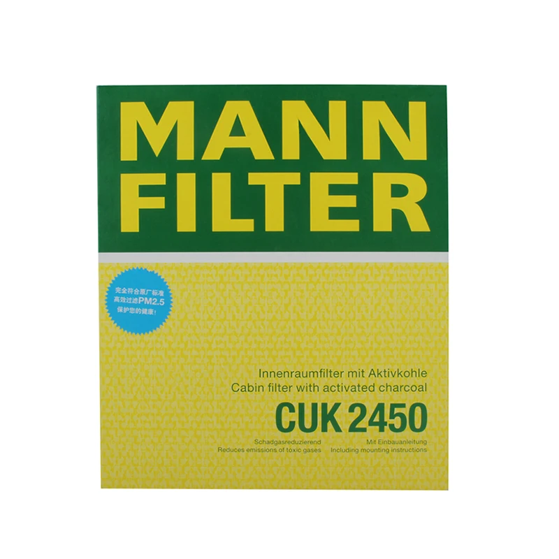 MANN-FILTER CUK2450 Automotive Cabin Air Filter with Activated Charcoal for Audi Porsche Macan