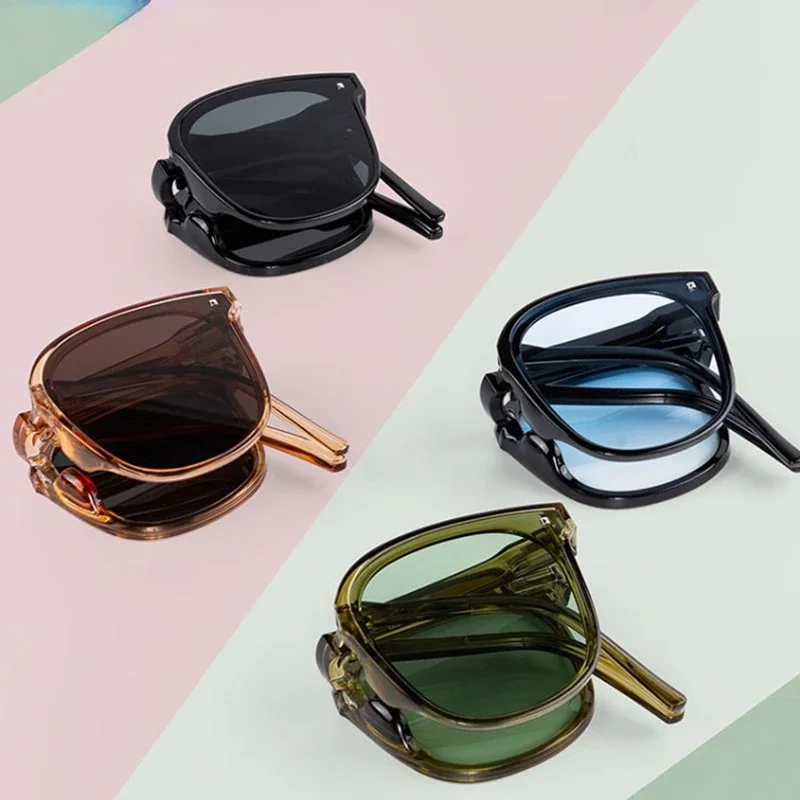 Nouvelles Lunettes de Soleil Carrées Pliables pour Femme, Monture PC, Marque Designer, Mode, Lunettes de Conduite pour Homme, Lunettes de Soleil pour Femme