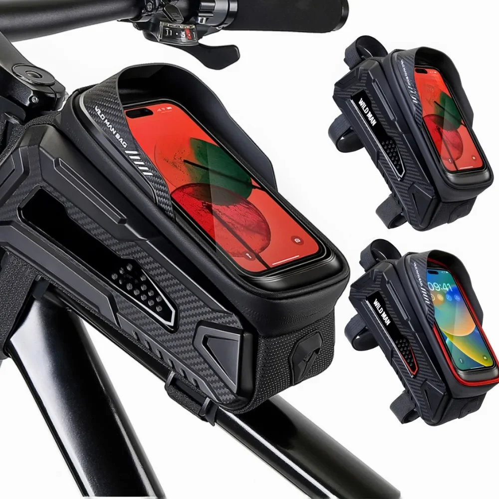 AliExpress NONE WILD MAN Bicycle Bag Touch Screen 1L Waterproof Bicycle Front Frame Bag Bicycle Front Cell Phone holder Bag Cycling Accessories
