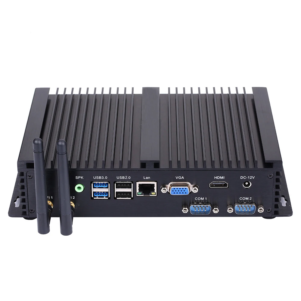 HUNSN ordinateur industriel sans ventilateur, IPC, Mini PC, IM03, Windows 11/Linux Ubuntu, Intel Core I5, VGA, HDMI, LAN, 2COM,5USB2.0,2USB3.0