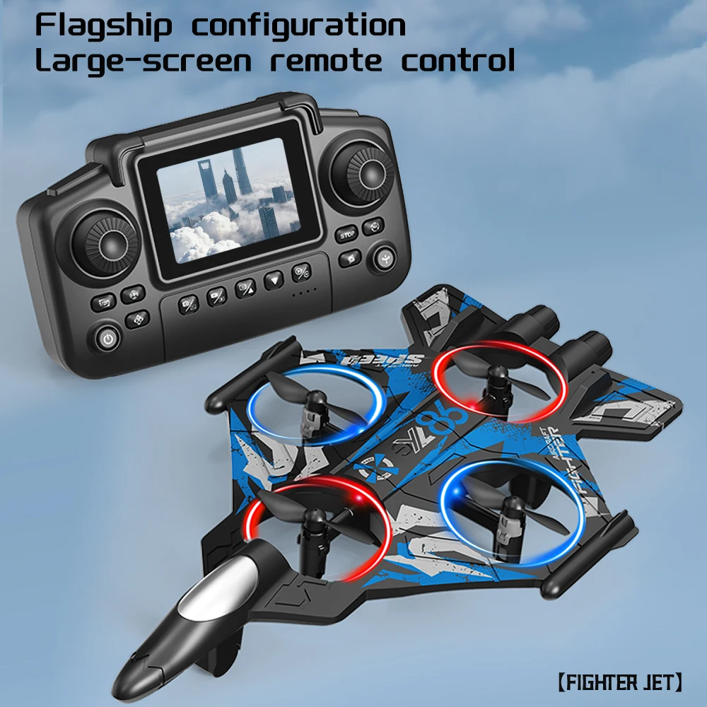 2026 New YL86 2.4G Remote Control Fighter Drone UAV, 360° Stunt Rolls, Optical Flow Positioning, Headless Mode, Quadcopter with Camera Christmas Gift