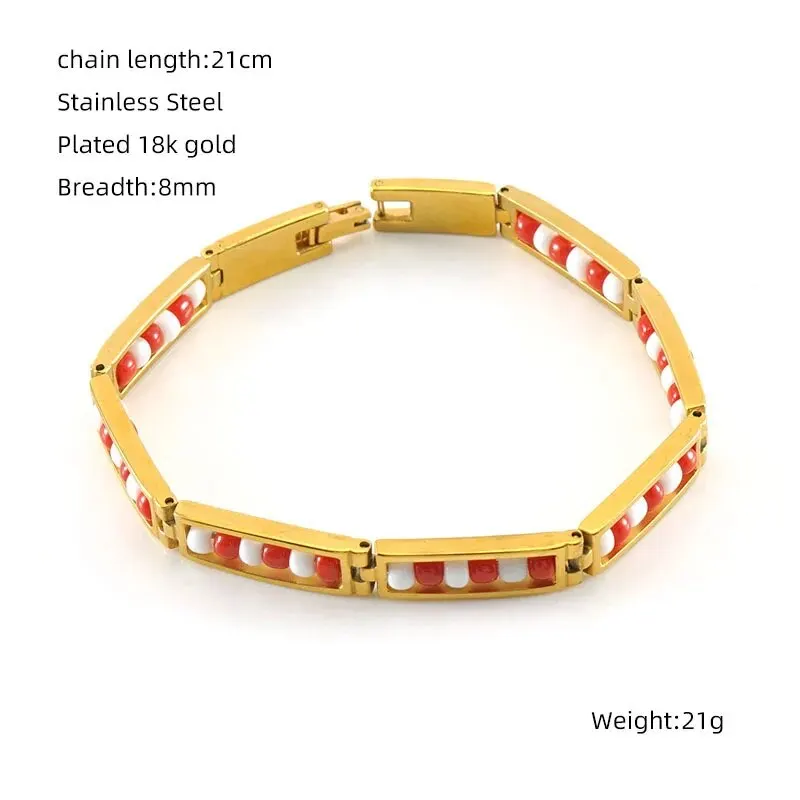 CARLIDANA 2022 Neue Ankunft Edelstahl Schmuck Grün und Gelb Farbe Orula Armband Mix Perlen Unisex Armreif Für Frauen – Detail 11
