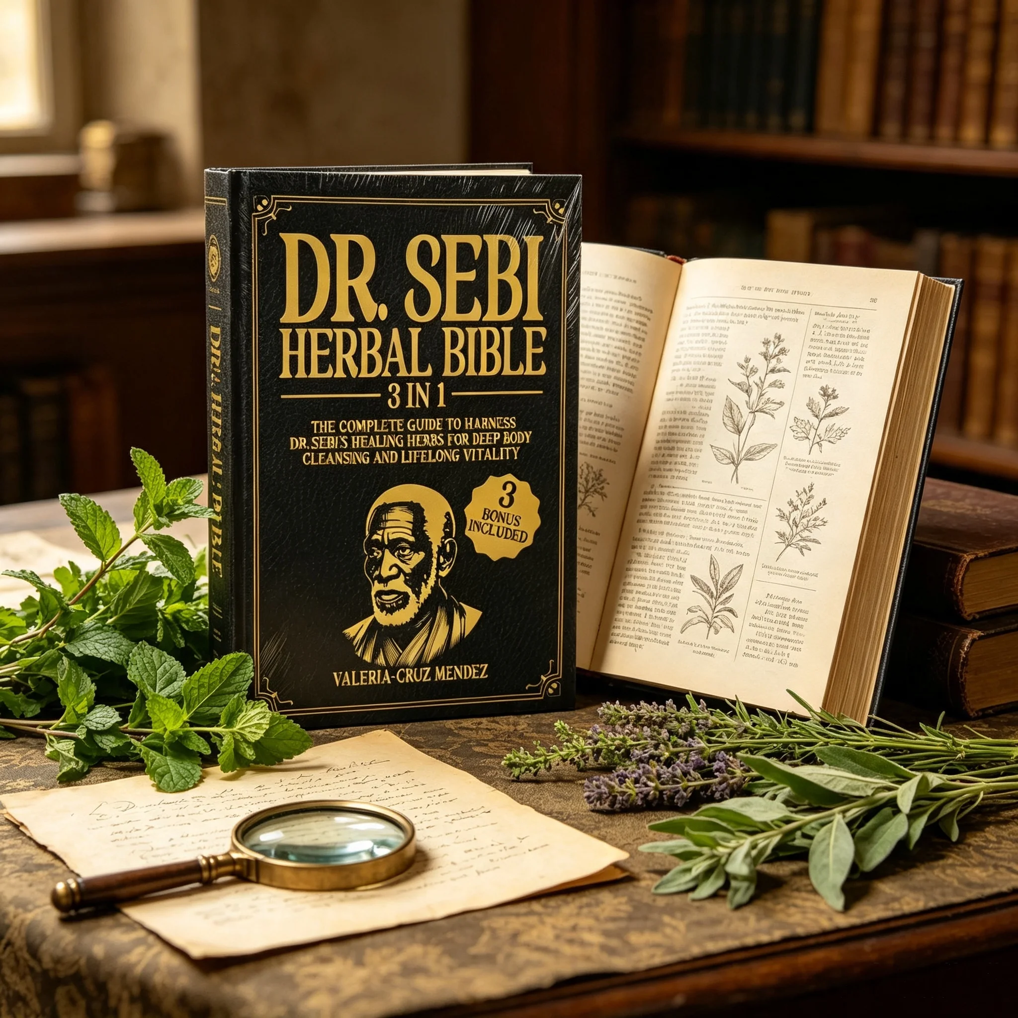 Dr. Sebi Herbal Bible 3 in 1: The Complete Guide to Harness Dr. Sebi's Healing Herbs for Deep Body Cleansing and Lifelong Vitality, Includes 3 Bonuses