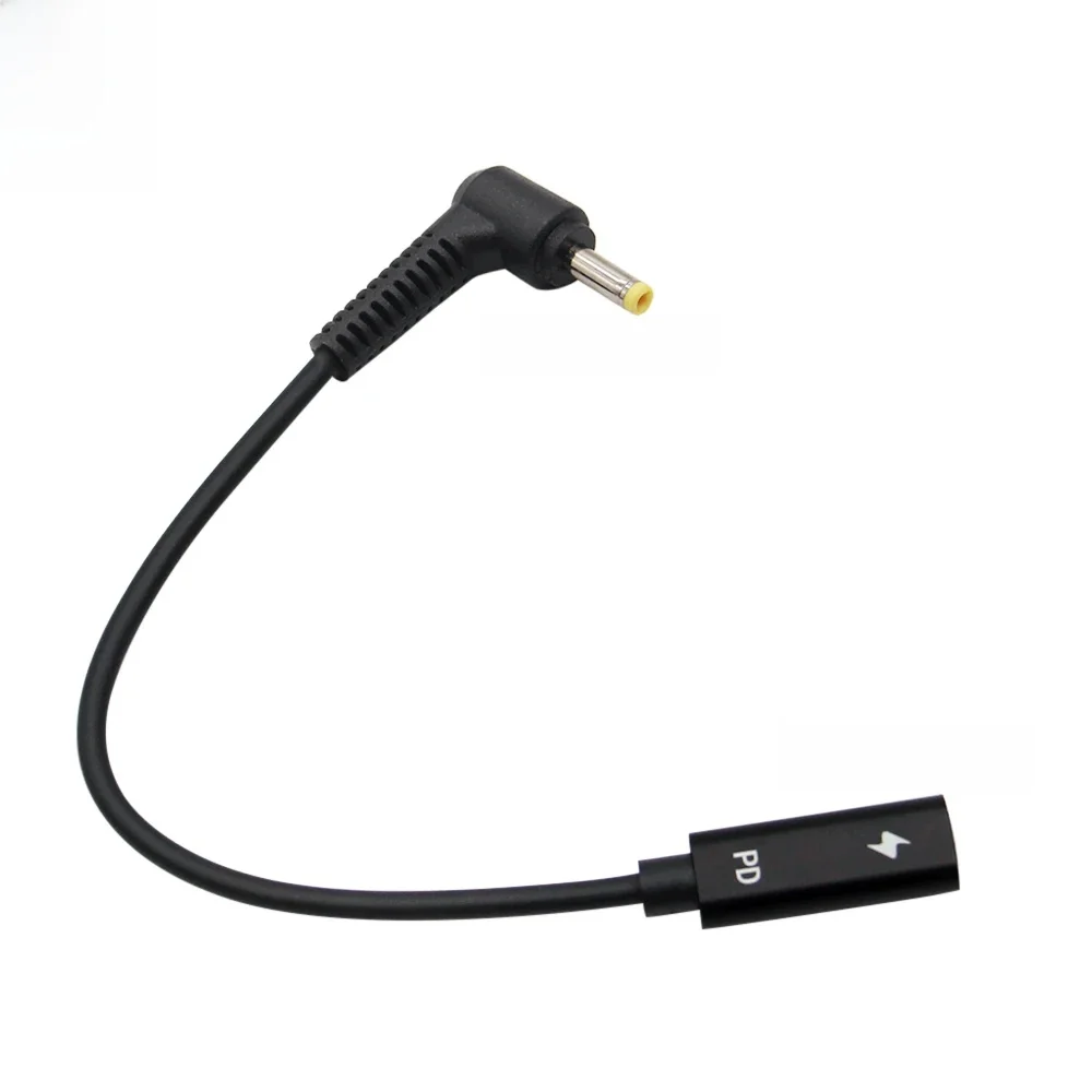USB Type-C USB żeński na DC 4,0 * 1,7 mm męski interfejs Zasilacz Ładowarka Złącze do laptopa PD Kabel do szybkiego ładowania — zdjęcie 2