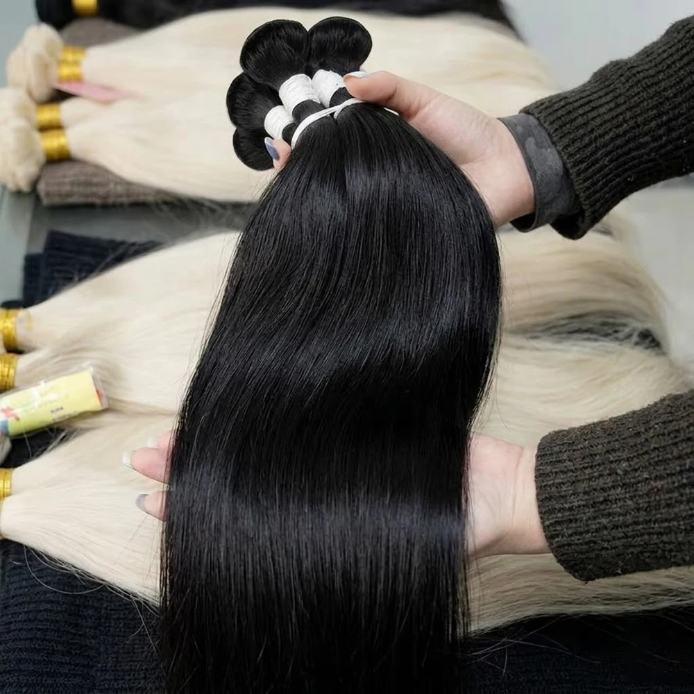 

3 4 Bundle Straight Bundles Human Hair Natural Color 12A 20 22 24 26 Inch Brazilian Raw Weave Human Hair Extensions For Women