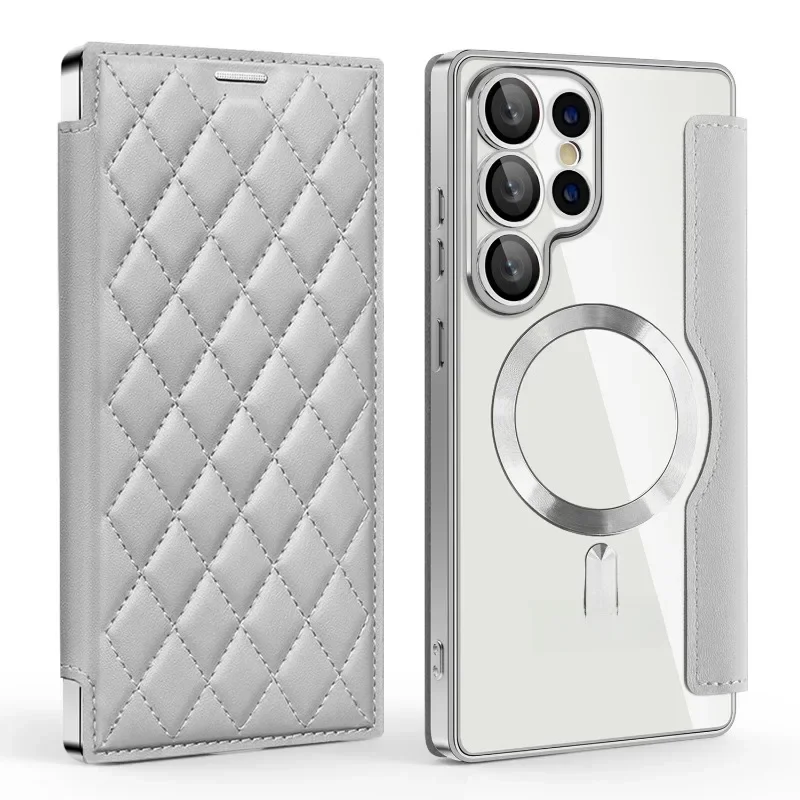 Étui en cuir magnétique avec porte-carte, étui à rabat antichoc pour Samsung Galaxy S25 Ultra S24 Plus S23 FE S22 5G, chargement sans fil