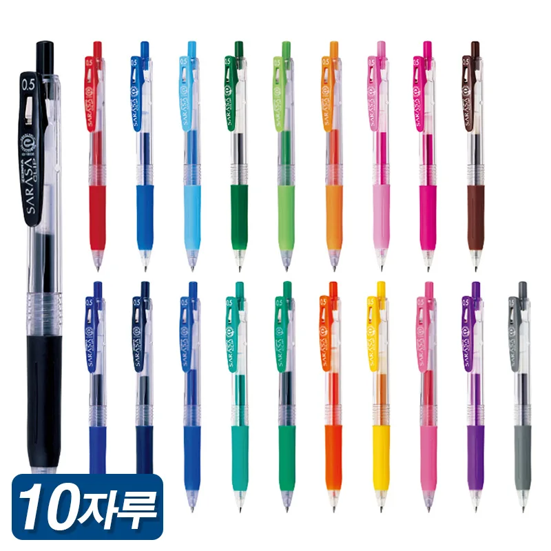 Zebra Sarasa Clip Ballpoint Pen 1 Tat 10 JJ15 0.5mm Knock-type grip color pen zebra Sarasa Clip ball pen 05 knock type 10EA