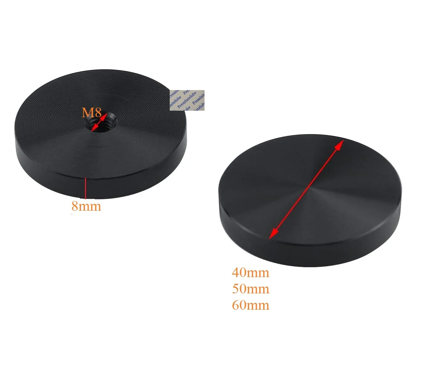 4Pcs Gold Black Circular Aluminum Glass Table Top Adapters Disc Coffee Tea Table
