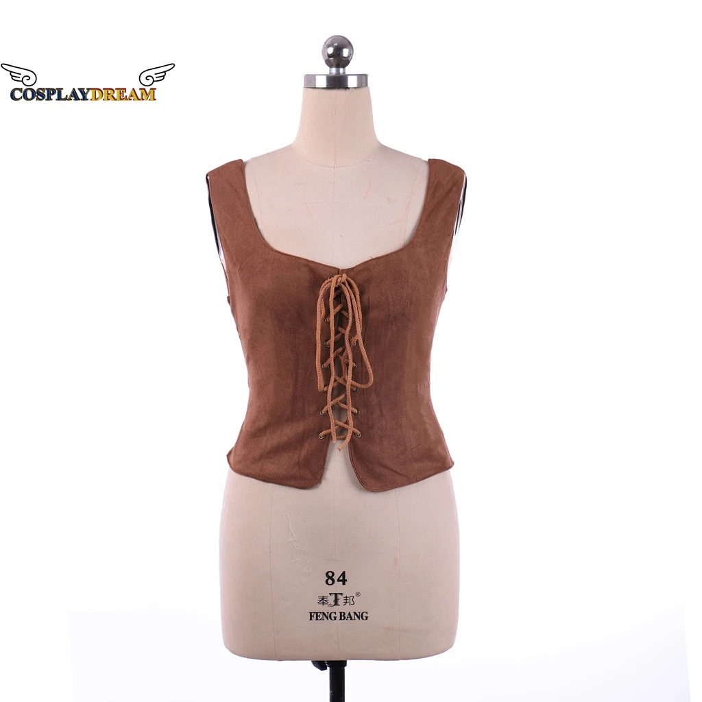 

Medieval Lady Lace Up Corset Vest Suede Brown Corset Renaissance Bandage Vest Sleeveless Tops Coat Body Suit Custom Made