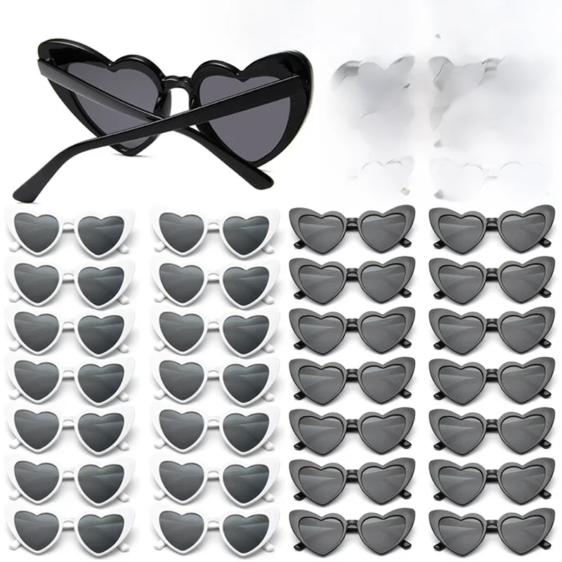 Lunettes de soleil en forme de cœur pour enterrement de vie de jeune fille, décor de mariage, réception nuptiale, fournitures de poule, lunettes cadeaux pour future mariée et demoiselle d'honneur