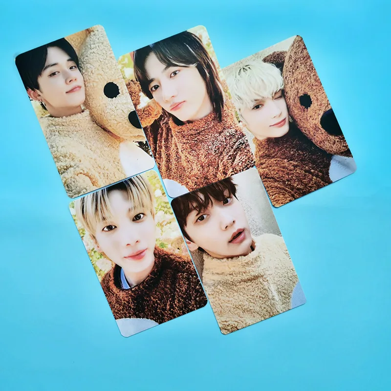 5Pcs/Set KPOP YeonJun BeomGyu DECO KIT Photo Cards Double-Sided LOMO Cards SooBin TaeHyun Bear Costume Fans Collections C66