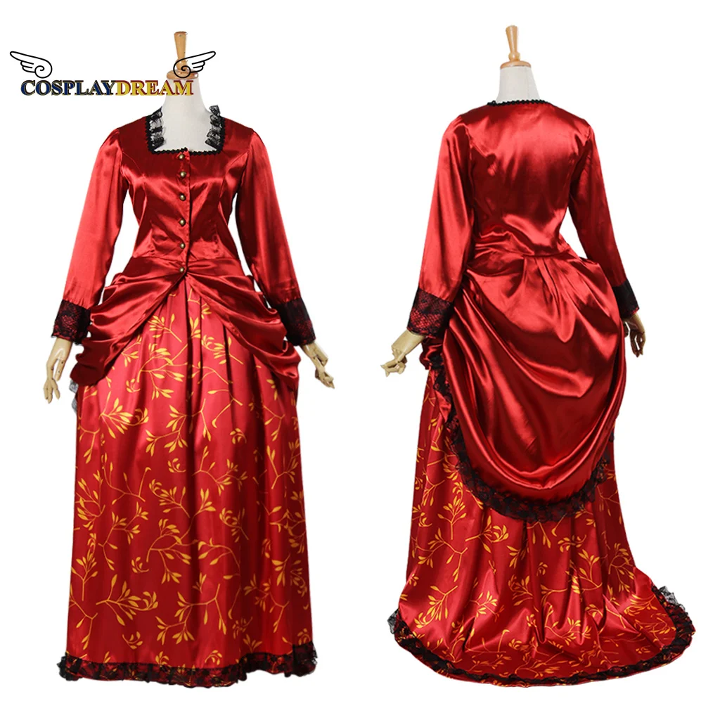 

Red Gothic Costume Victorian Dress Cosplay Costume Vintage Bustle Handmade Medieval Dresses Custom Made