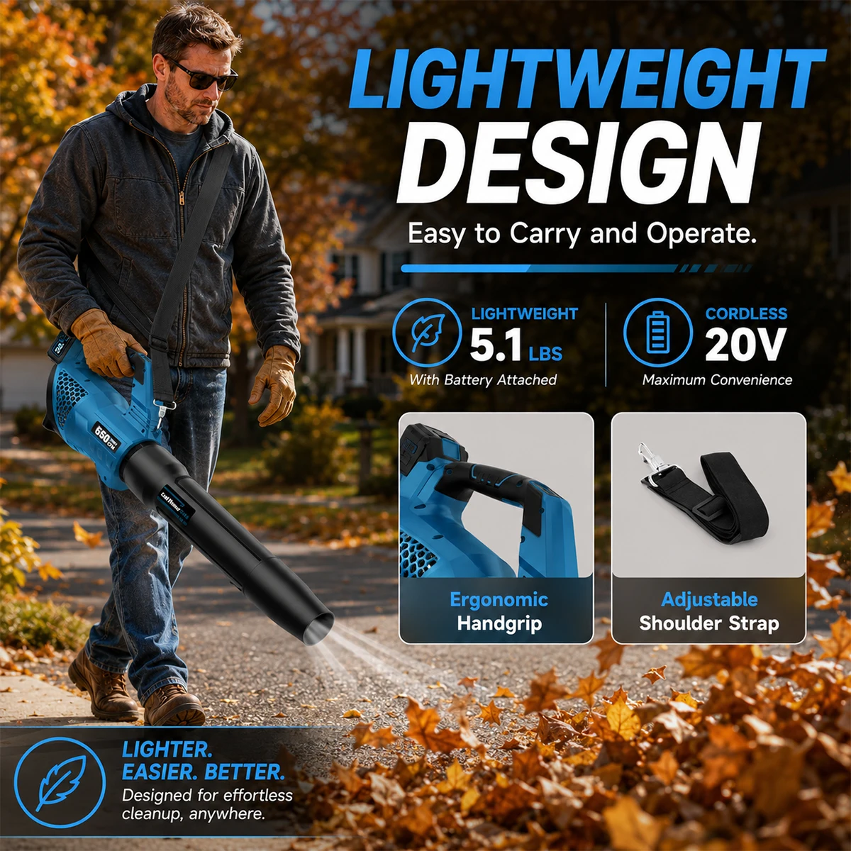 منفاخ أوراق الشجر اللاسلكي بدو - مراجعة Cordless Leaf Blower Brushless 20V وسعره