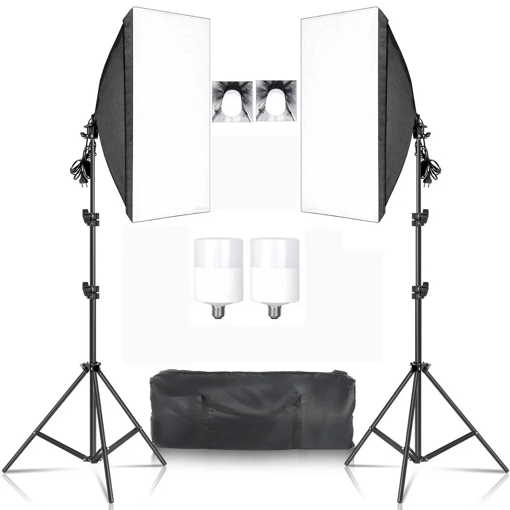 20 W/30 W/40 W Softbox-Licht-Set, kontinuierliches Fotografie-Licht-Set, E27-Glühbirne, Fotostudio-Licht, Ausrüstung für Kameraaufnahmen