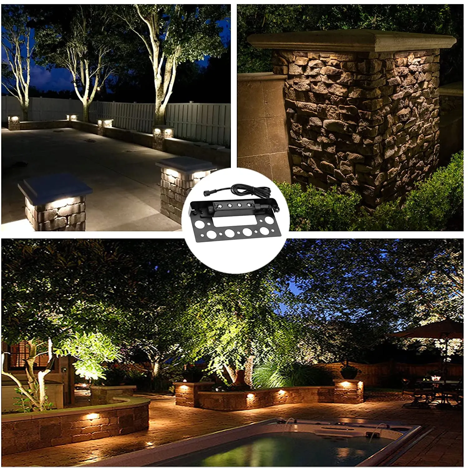 6-Pack 7 Inch LED Retaining Wall Lights,Hardscape Lighting Low Voltage,DC12V Hardscape Paver Light,3W IP67 Outdoor Step Lamps