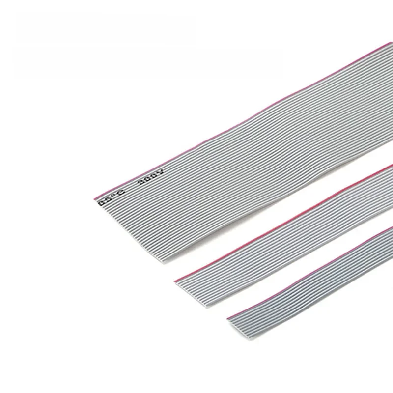 Câble plat gris de 1 mètre, pas de 0.635mm, pour connecteur IDC FC 1.27MM, fil 10P/14P/16P/20P/40P 30awg