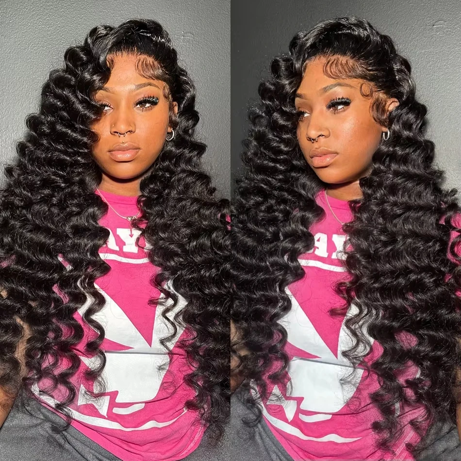 

300 Density Loose Deep Wave 13x6 HD Lace Front Human Hair Wigs Brazilian 30 40 Inch Curly Water Wave Remy 13x4 Lace Frontal Wig