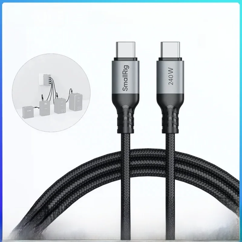 SmallRig 240W USB-C Power Cable for V-Mount Batteries, PD 3.1 240W Fast Charging Cable Cord, for iPhone 16 for MacBook Pro -4908