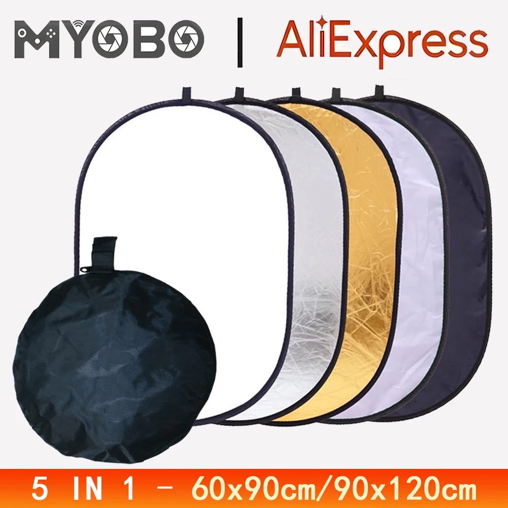 

Светоотражатели MYOBO 5 в 1, складная овальная плата диффузоров для студии/YouTube/отражатель для уличной съемки