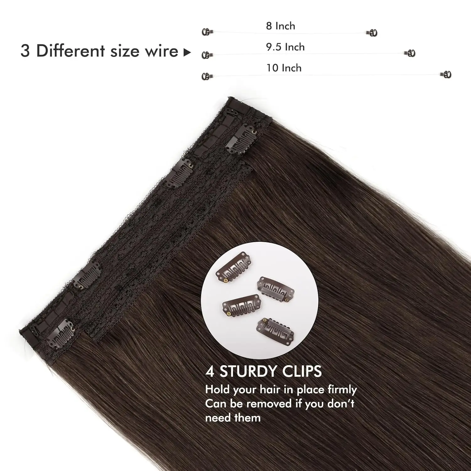 Sixstarhair Halo extensión de cabello extensiones de cabello humano 14'16'20' extensiones de cabello de alambre Invisible Clip en extensión de cabello para mujeres