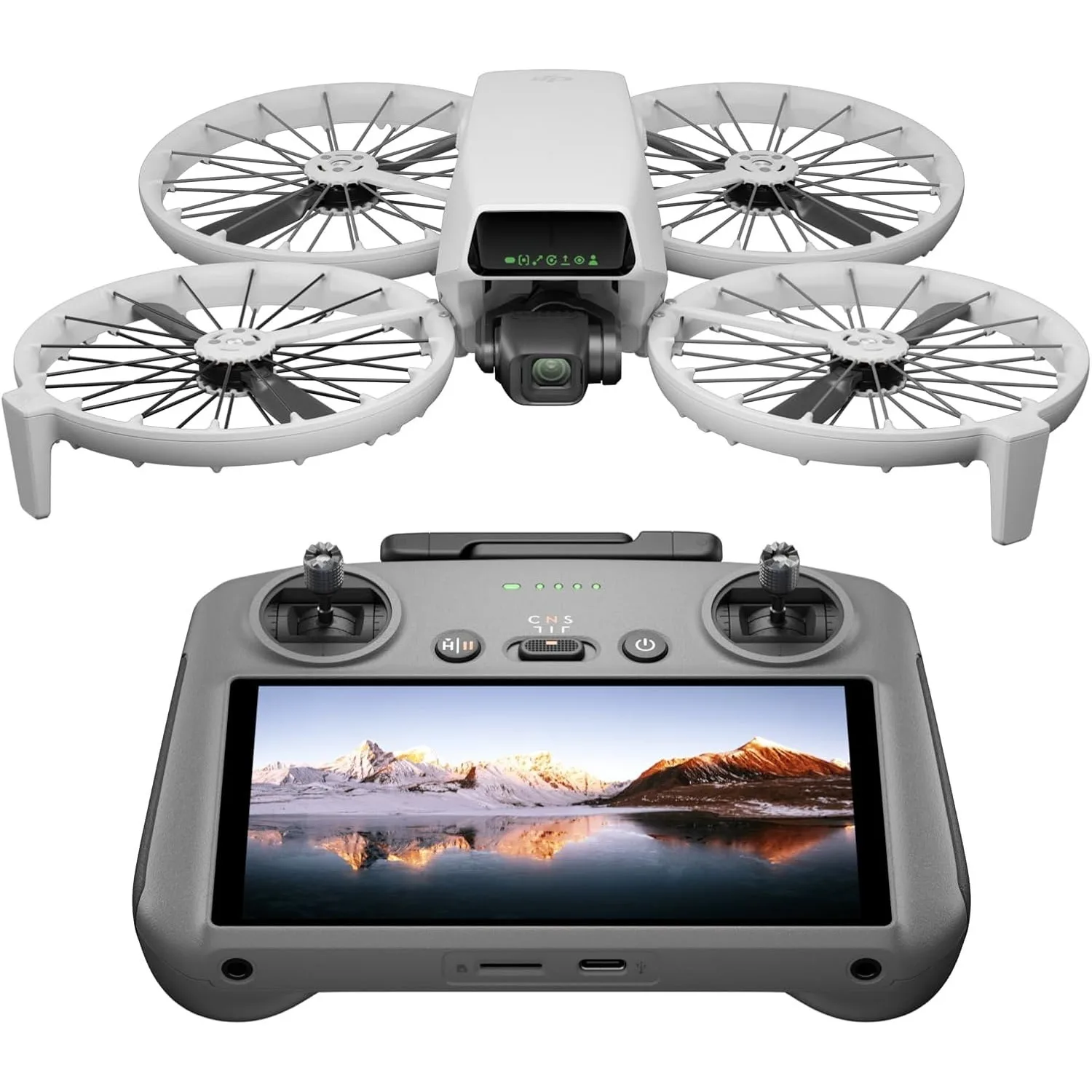 DJI Flip Drone with RC 2 Screen Controller, 4K UHD Camera, 3-Axis Gimbal, Under 249g, 31-Min Flight