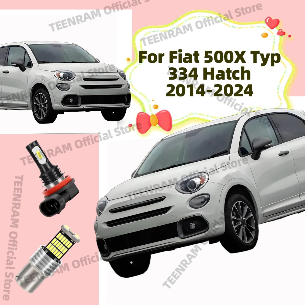 For Fiat 500X Typ 334 Hatch 2014-2024 - LED Light Bulbs 6000K Fog Lamps High Bright DRL Daytime Running Lights