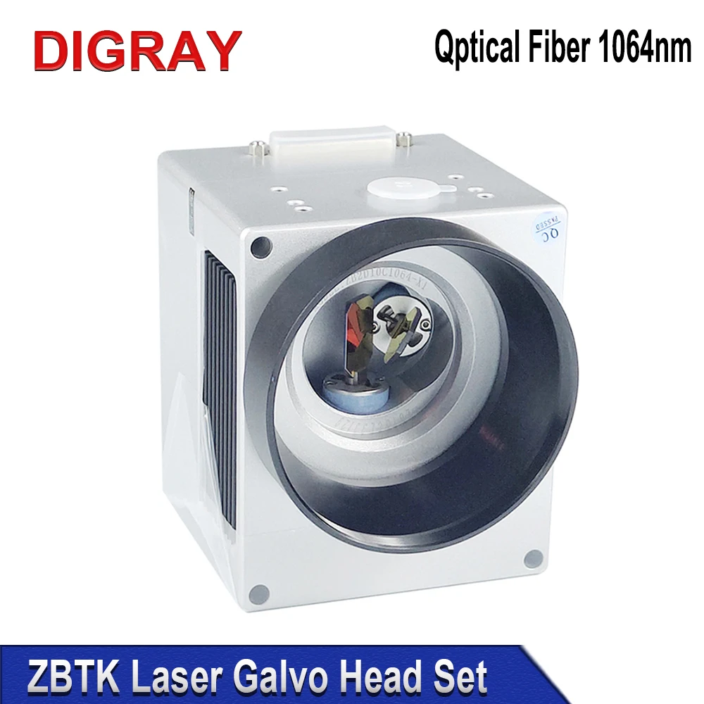 DIGRAY Fiber Laser Scan Galvo Head Set ZBTK 1064nm Apeature 10mm Galvanometer Scanner with Power Supply.