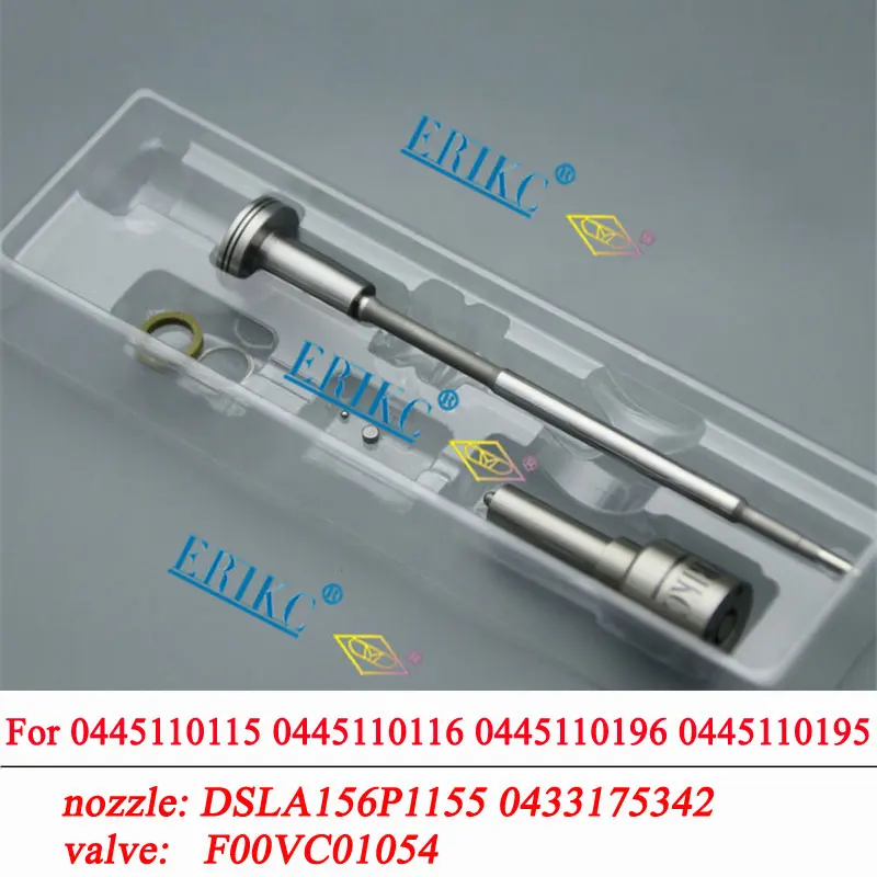 

ERIKC Injector Repair Kits 0445110115 0445110116 Nozzle DSLA156P1155 0433175342 Valve F00VC01054 For Bosch 0445110195 0445110196