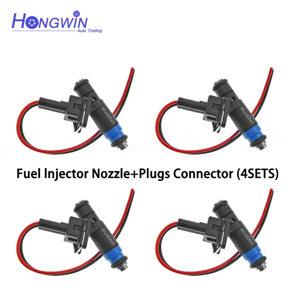 4PCS VAZ20735 Fuel Injector Nozzle Plugs Connector For Chevrolet Niva Lada 1.6 Car Petrol A048A01219, G050B02132, DQ86B02772