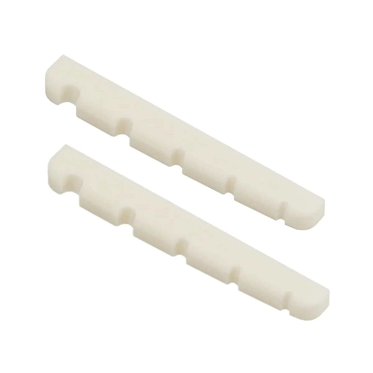 Miwayer 4/5/6 Saiten-E-Bass-Knochenbrücke, 2-teilige Mutter, flacher Boden, vorgeschlitzt, hergestellt aus echtem Knochen, mehrfacher Sattel